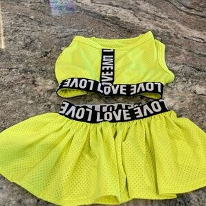 Neon Yellow Two-Piece Outfit for small dogs